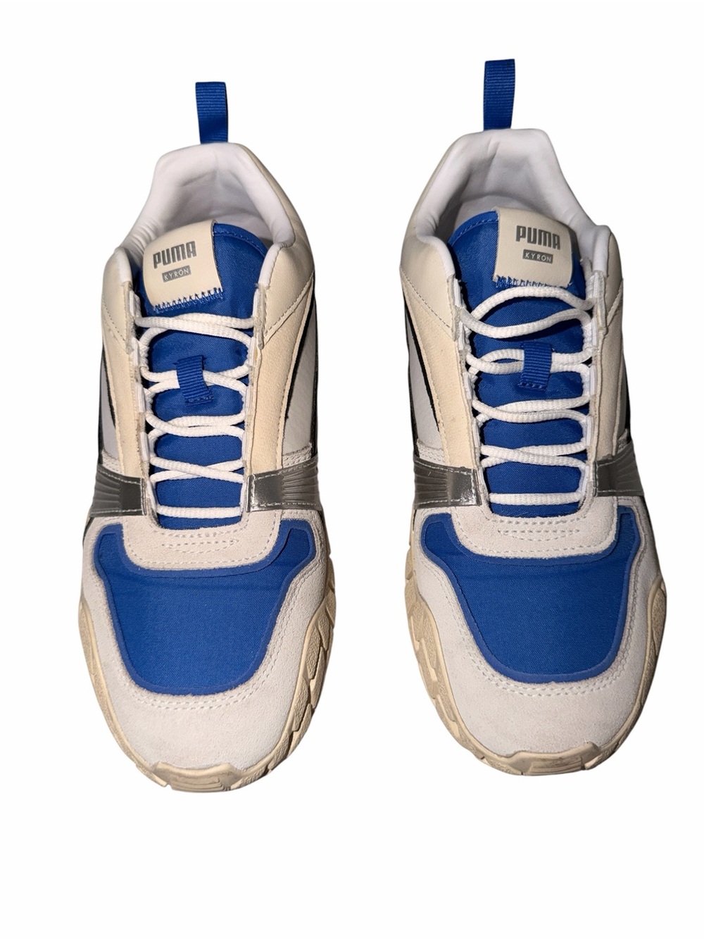 PUMA Kyron Awakening Women's Sneakers White Blue Silver Size 8.5 EUC